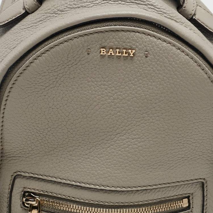 Pre Owned Bally Grey Leather Mini Backpack
