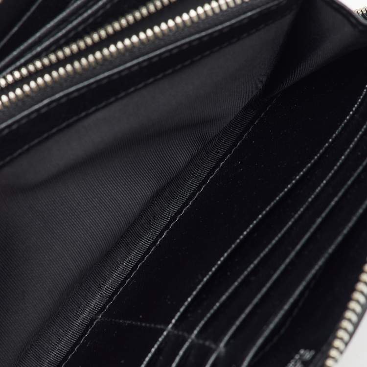 Pre Owned Bally Black Saffiano Leather Salen Zip Around Wallet