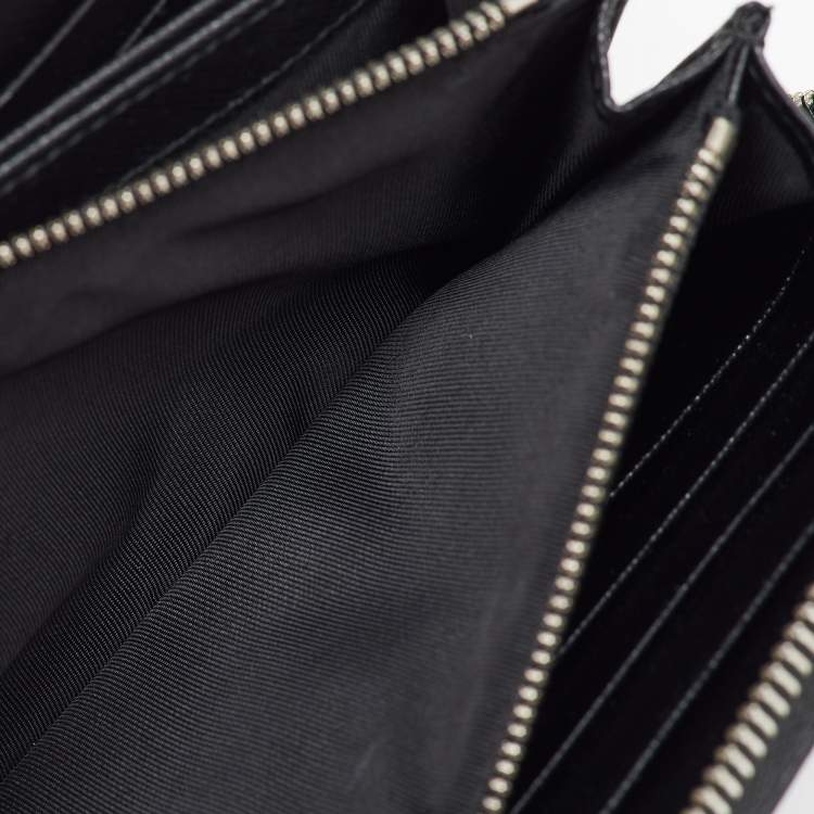 Pre Owned Bally Black Saffiano Leather Salen Zip Around Wallet