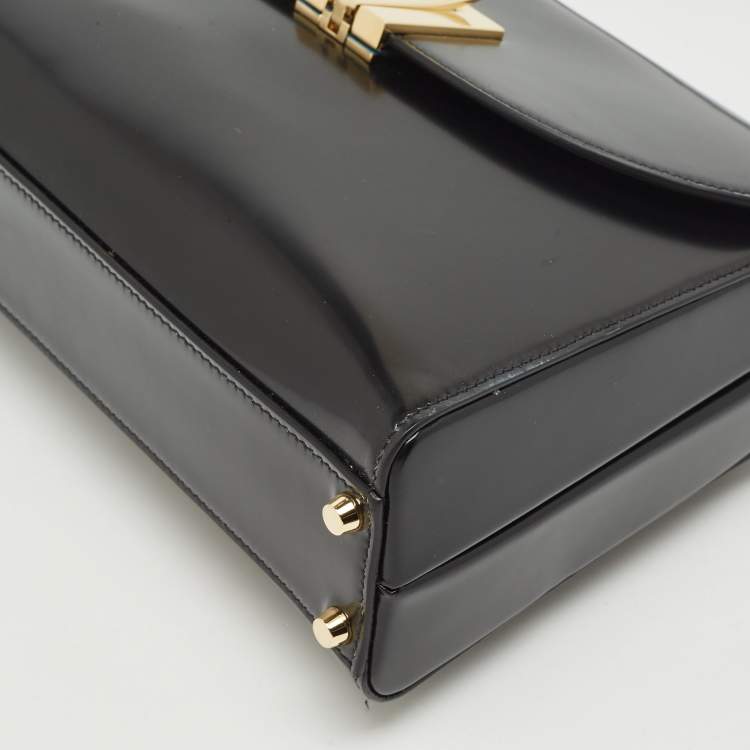 Pre Owned Bally Black Brushed Leather Small Ollam Shoulder Bag