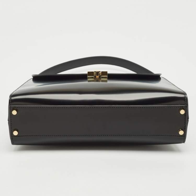 Pre Owned Bally Black Brushed Leather Small Ollam Shoulder Bag