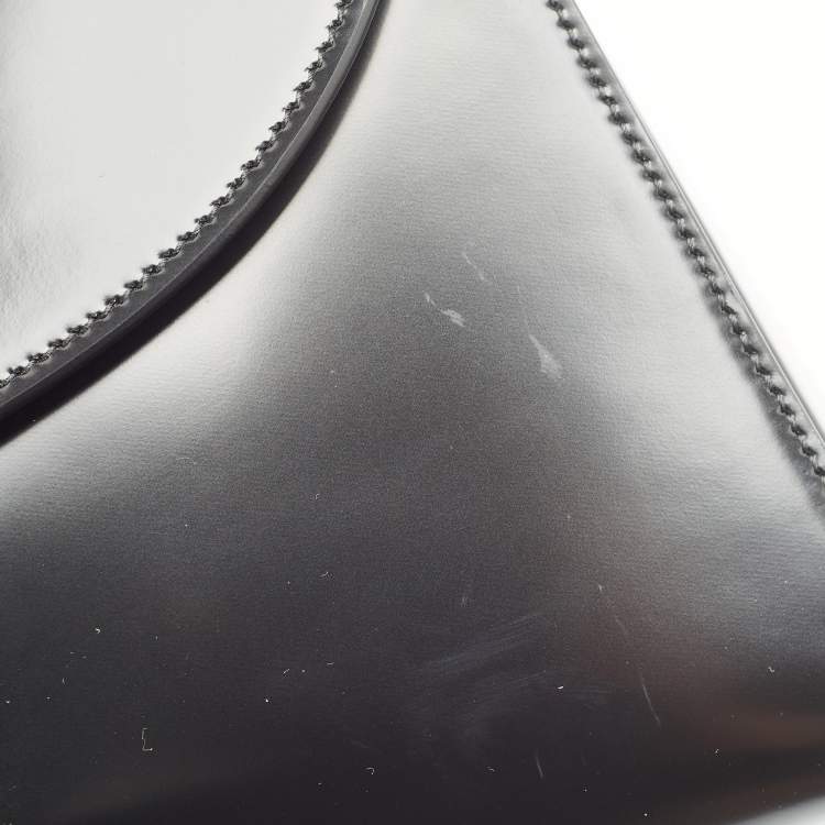 Pre Owned Bally Black Brushed Leather Small Ollam Shoulder Bag