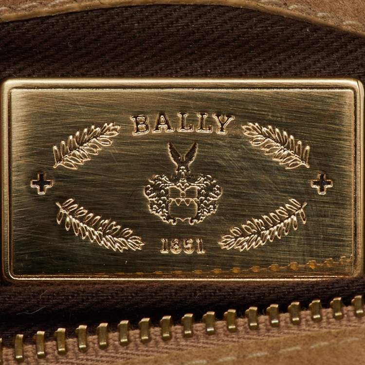Pre Owned Bally Dark Brown/Beige Suede Tassel Frame Satchel