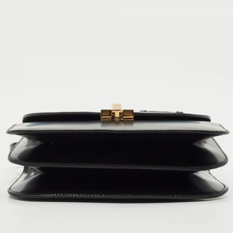 Pre Owned Bally Black Leather Ollam Flap Crossbody Bag