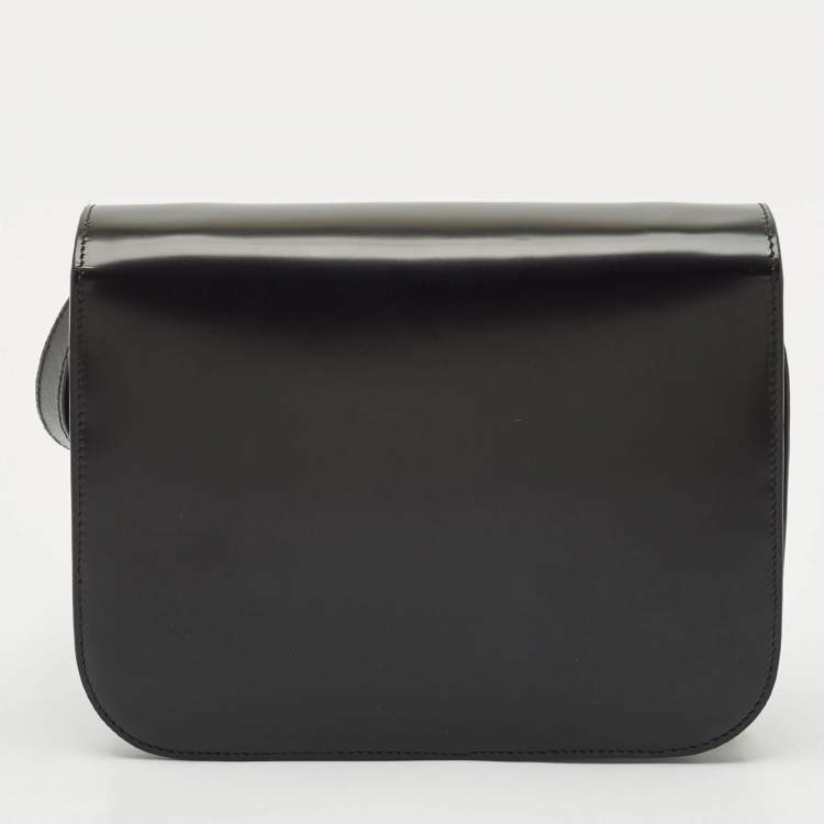 Pre Owned Bally Black Leather Ollam Flap Crossbody Bag