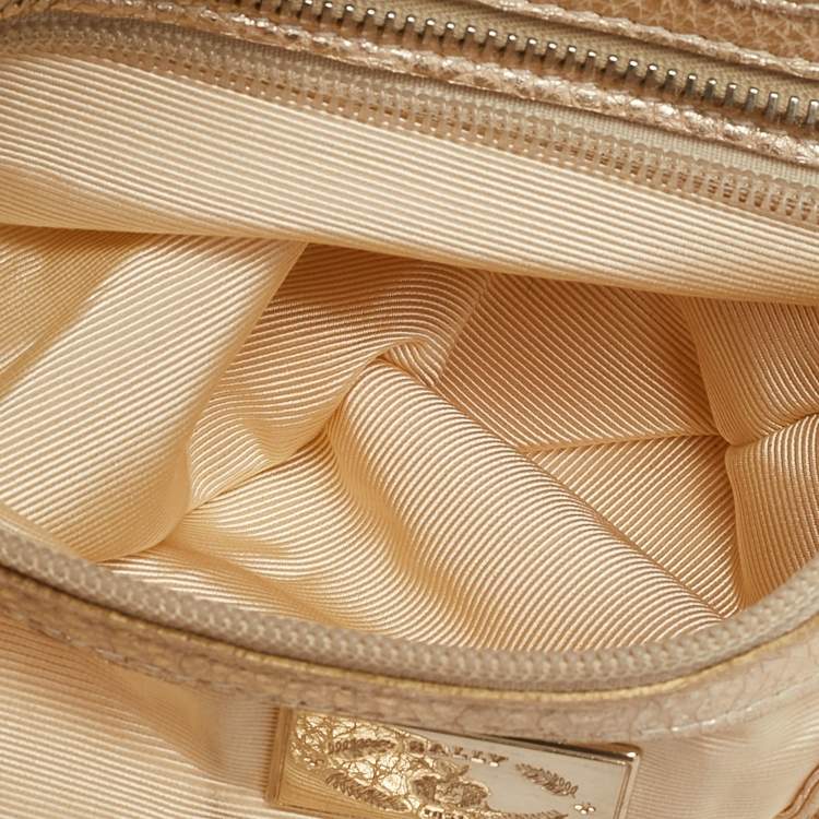 Pre Owned Bally Gold Quilted Leather Meg T Shoulder Bag