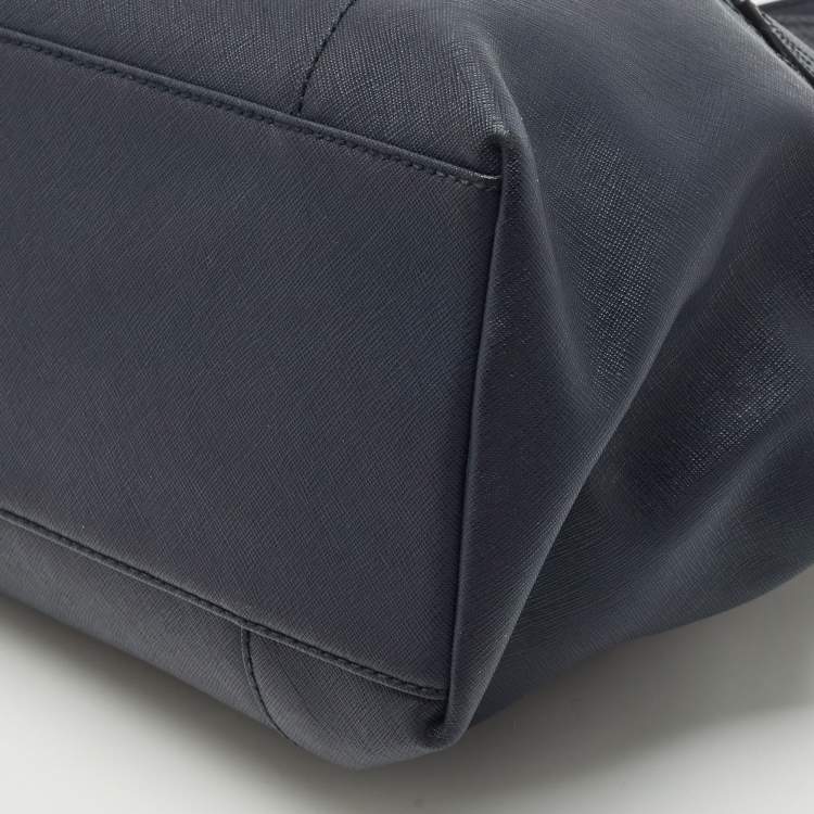 Pre Owned Bally Navy Blue Leather Medium Seraphine Tote