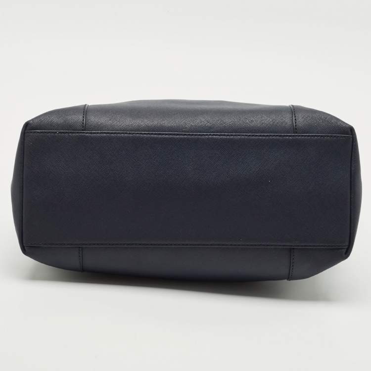 Pre Owned Bally Navy Blue Leather Medium Seraphine Tote