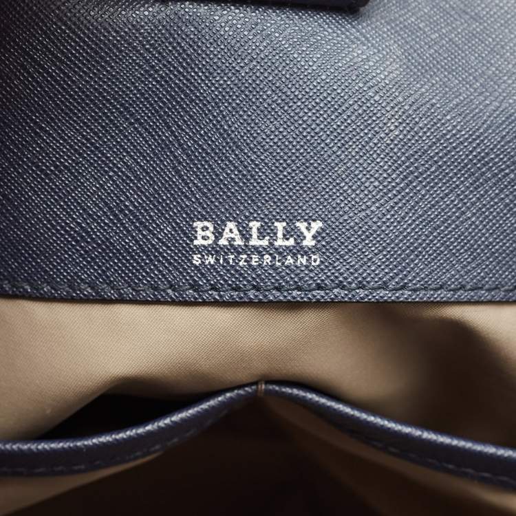 Pre Owned Bally Navy Blue Leather Medium Seraphine Tote