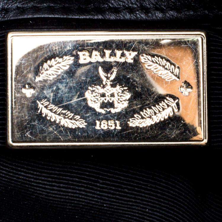 Pre Owned Bally Black Pleated Leather Multi Zip Hobo