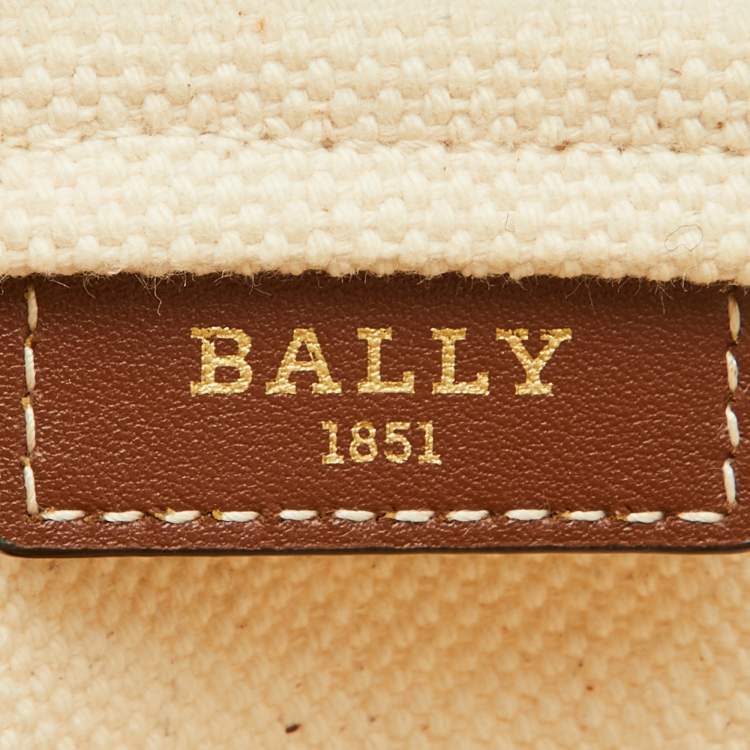 Pre Owned Bally Off Beige Canvas Crystalia Shopping Tote