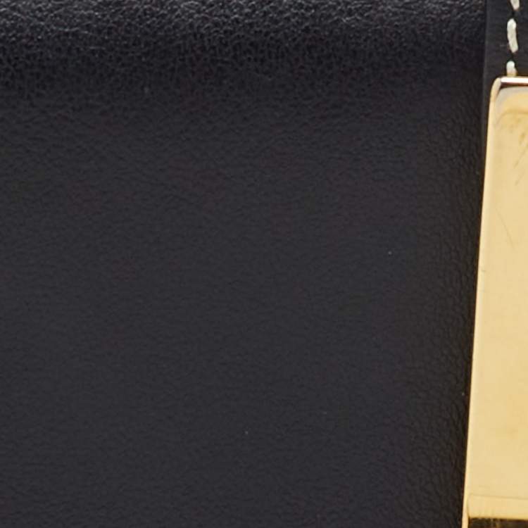 Pre Owned Bally Black Leather Amy  Zip Around French Wallet 