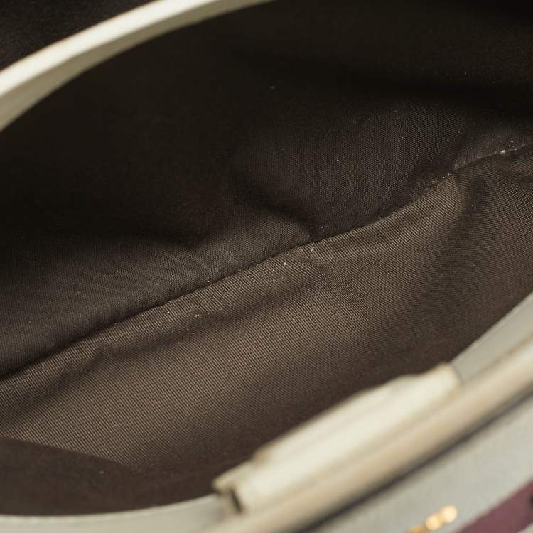 Pre Owned Bally White Leather Berekely Lip Print Bag