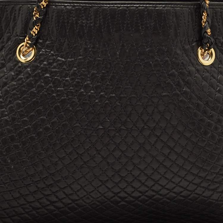 Pre Owned Bally Black Quilted Leather Chain Tote