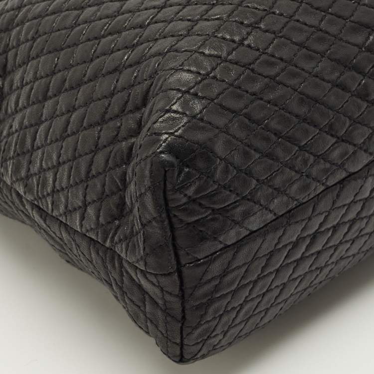 Pre Owned Bally Black Quilted Leather Chain Tote