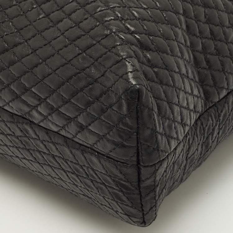Pre Owned Bally Black Quilted Leather Chain Tote