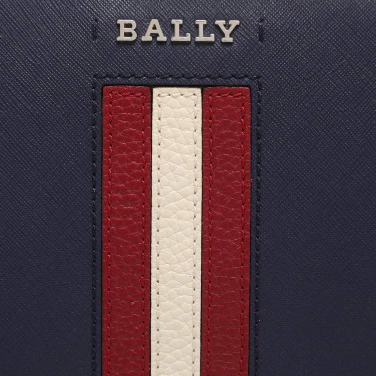 ممل وكة مسبقًا Bally Supra Ribbon Small Blue Leather Tote
