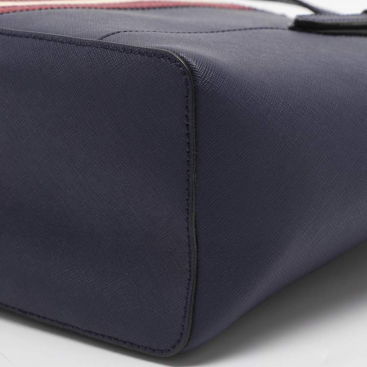 مملوكة مسبقًا Bally Supra Ribbon Small Blue Leather Tote