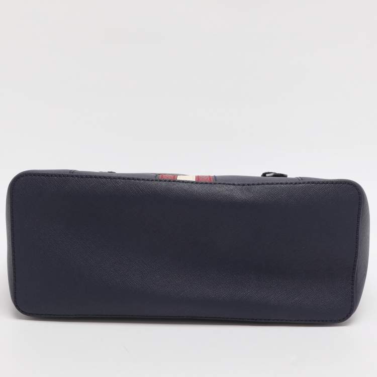 مملوكة مسبقًا Bally Supra Ribbon Small Blue Leather Tote