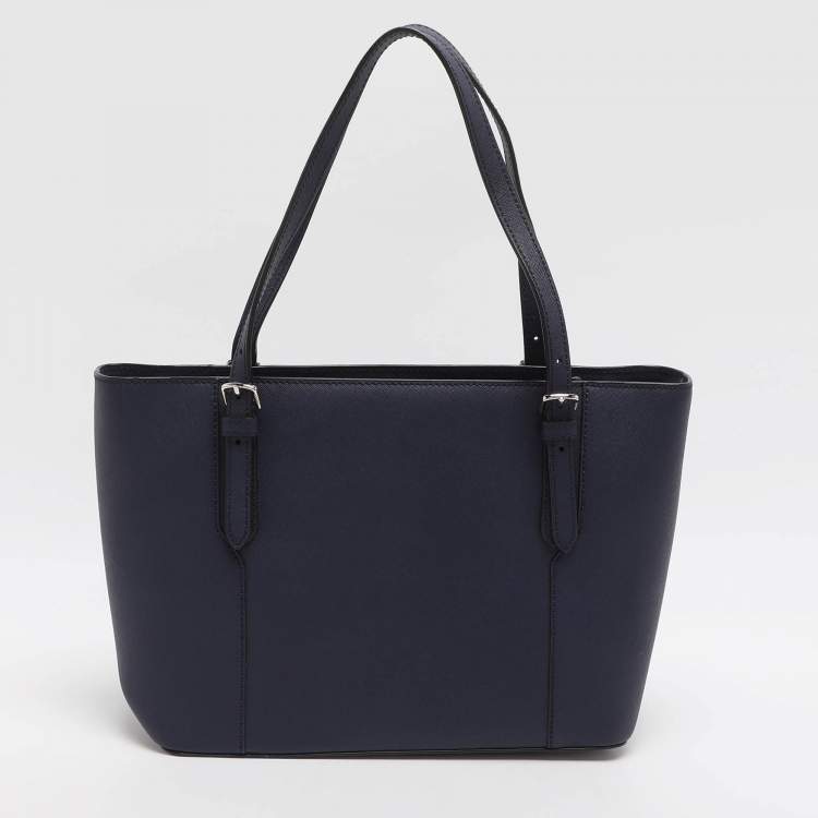 مملوكة مسبقًا Bally Supra Ribbon Small Blue Leather Tote