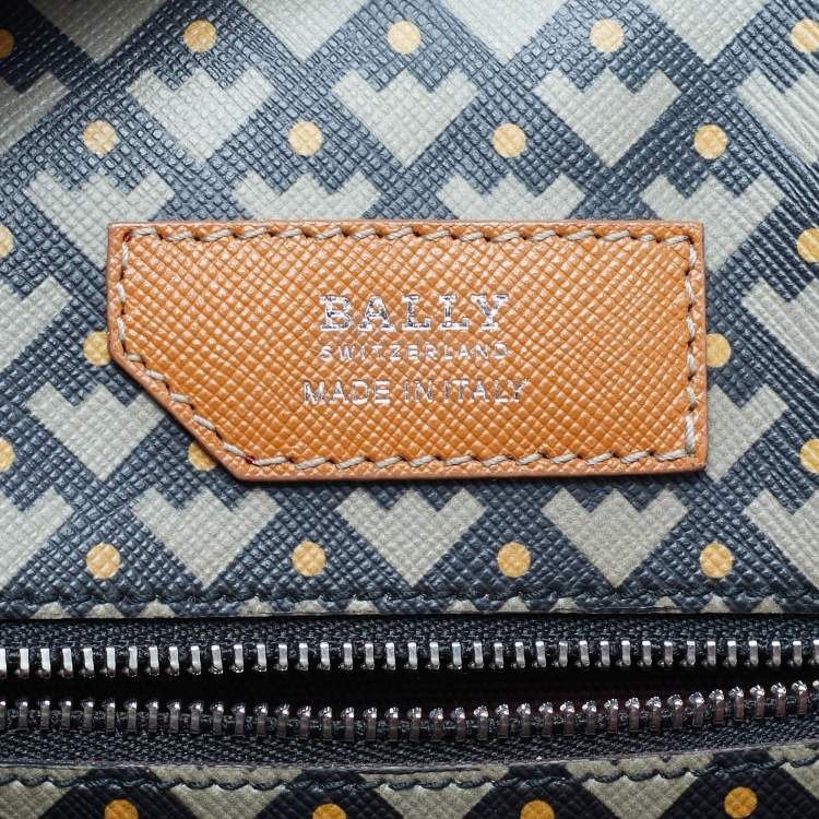 Pre Owned Bally Bernina Brown Printed Leather Tote