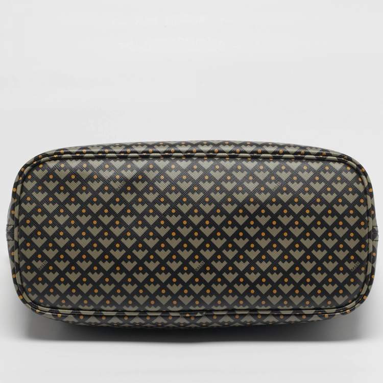 Pre Owned Bally Bernina Brown Printed Leather Tote