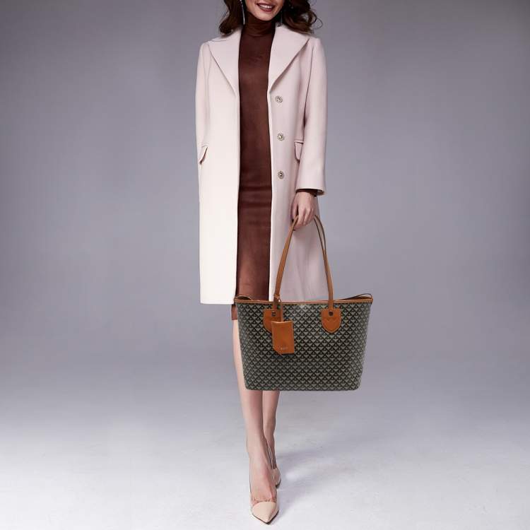 Pre Owned Bally Bernina Brown Printed Leather Tote