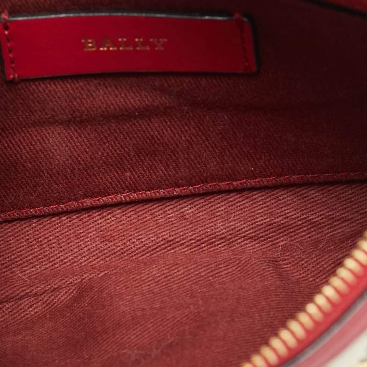 Pre Owned Bally Swiss Heart Black/Red Leather Pochette