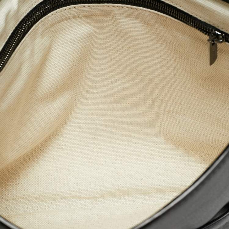 Pre Owned Bally Code Black Leather Flap Clutch