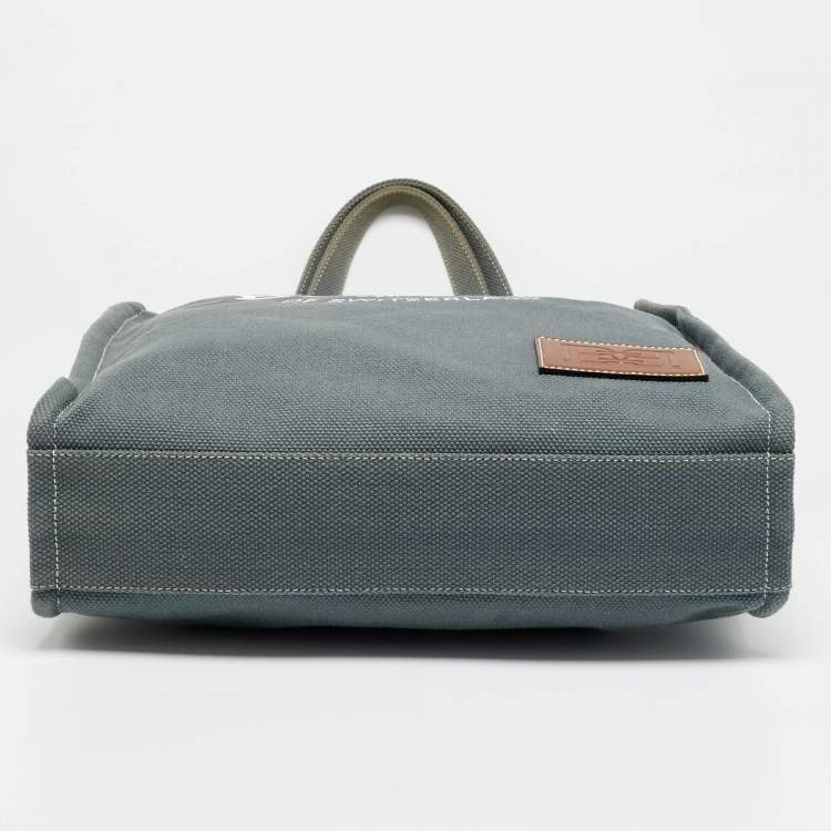 Pre Owned Bally Crystalia Blue/Brown Canvas and Leather Tote