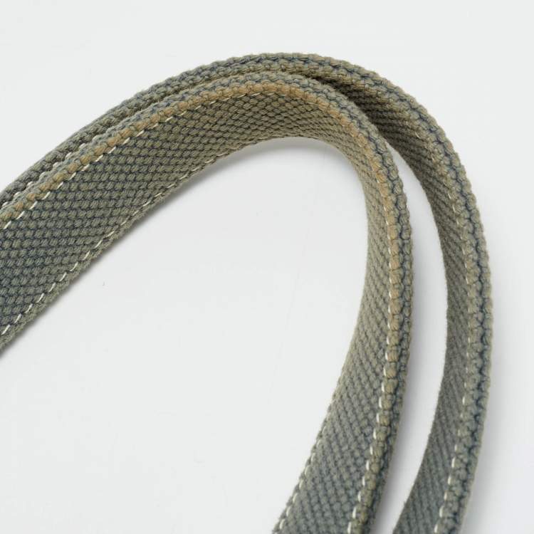 Pre Owned Bally Crystalia Blue/Brown Canvas and Leather Tote