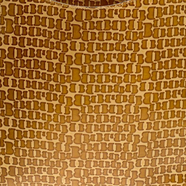Pre Owned Bally Light Brown Signature Embossed Leather Hobo