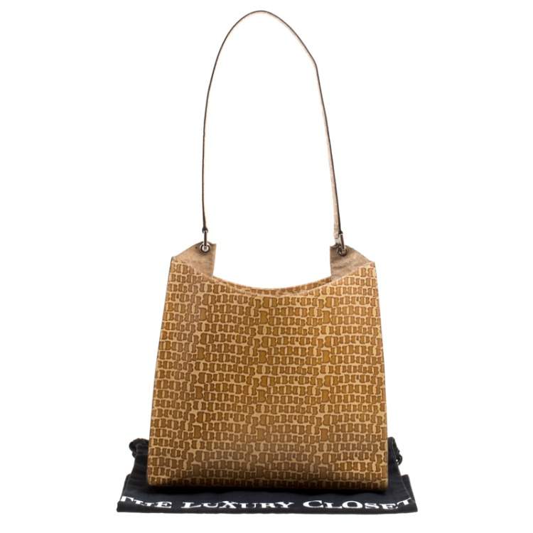 Pre Owned Bally Light Brown Signature Embossed Leather Hobo