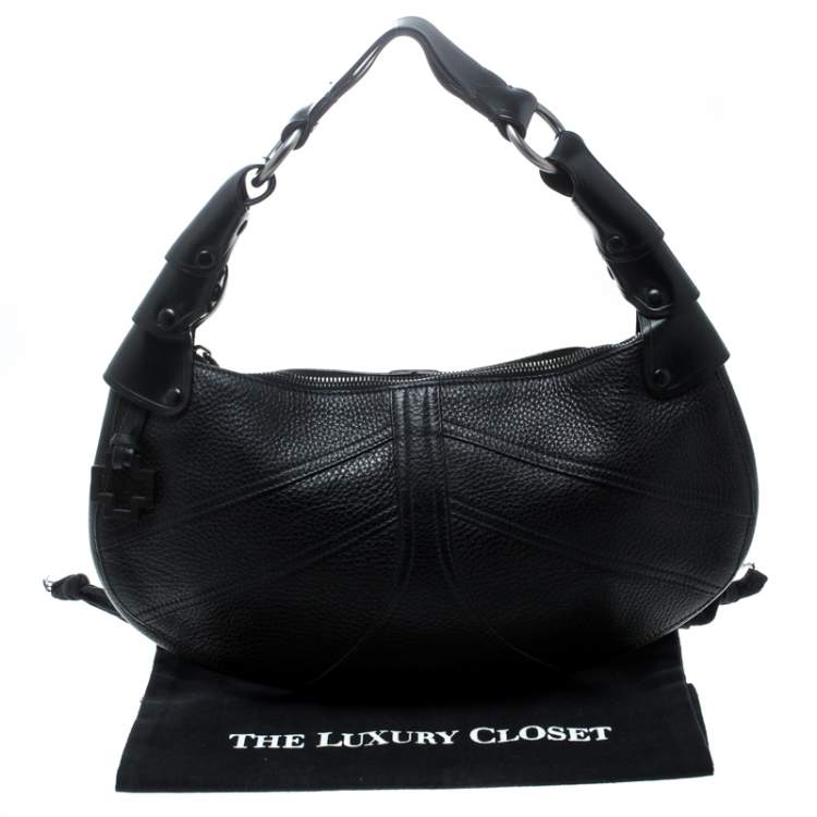 Pre Owned Bally Black Leather Hobo