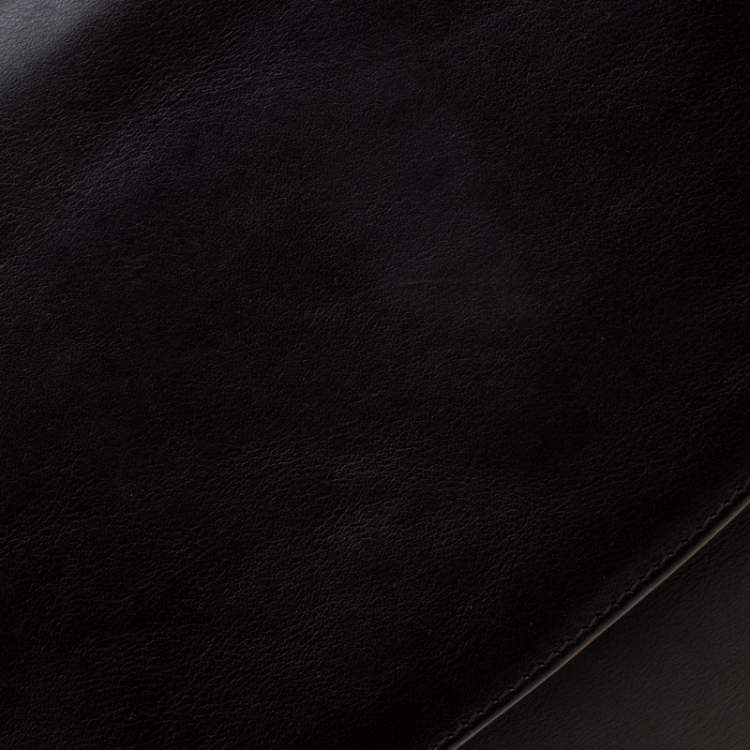 Pre Owned Bally Black Leather Flap Shoulder Bag