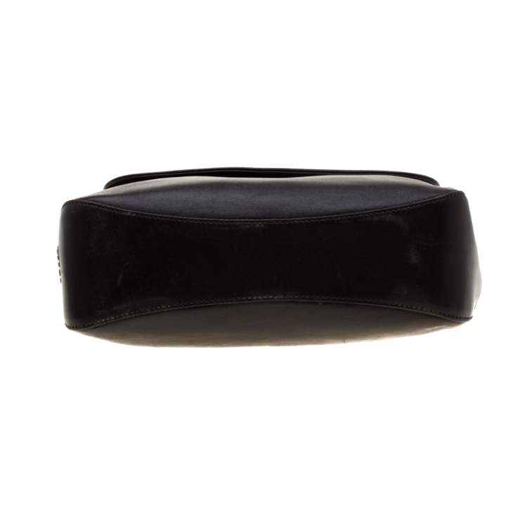 Pre Owned Bally Black Leather Flap Shoulder Bag