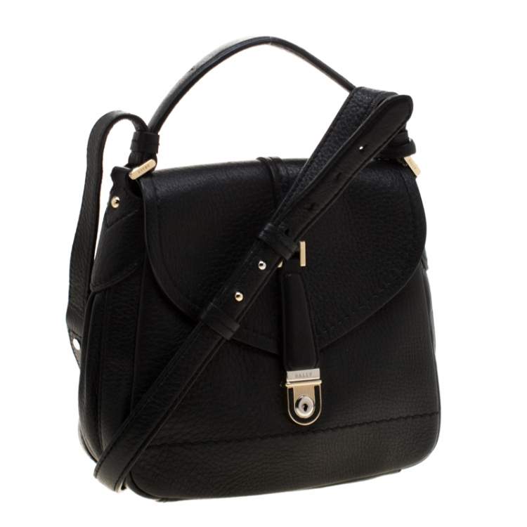 Pre Owned Bally Black Leather Crossbody Bag
