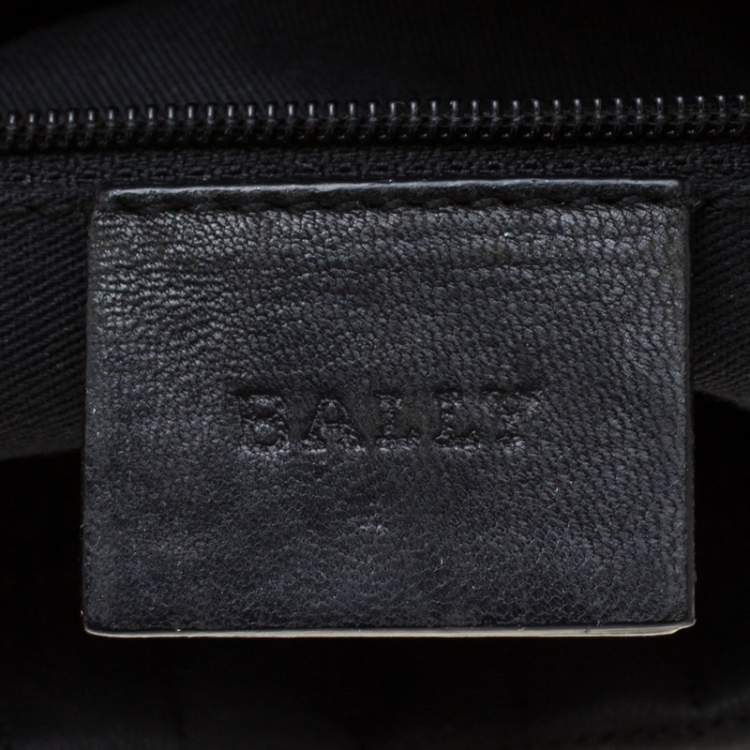Pre Owned Bally Black Branchville Embossed Leather Shoulder Bag