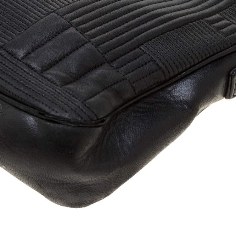 Pre Owned Bally Black Branchville Embossed Leather Shoulder Bag