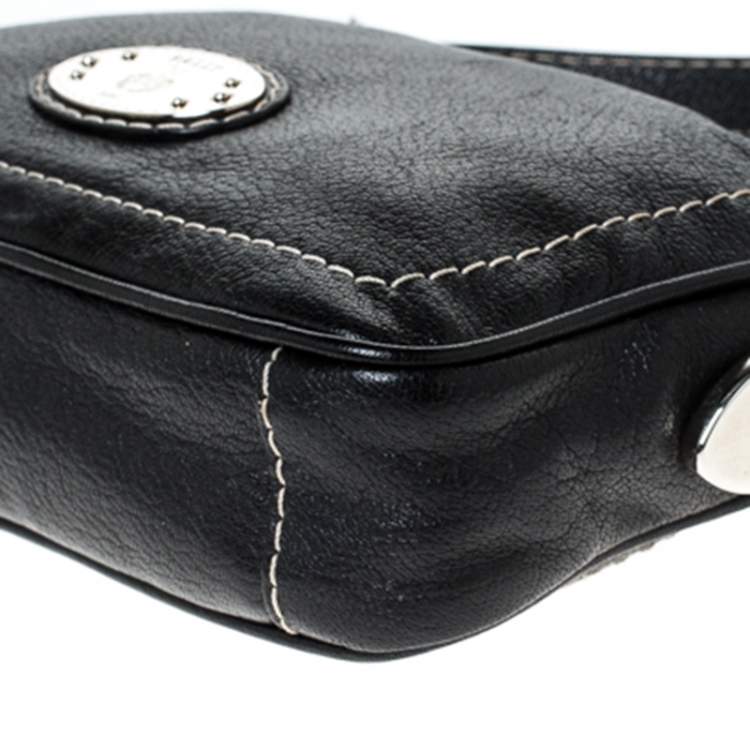 Pre Owned Bally Black Leather Pochette Bag