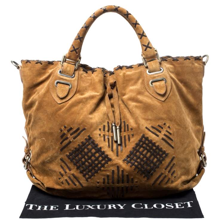 Pre Owned Bally Brown Suede and Leather Shopper Tote 