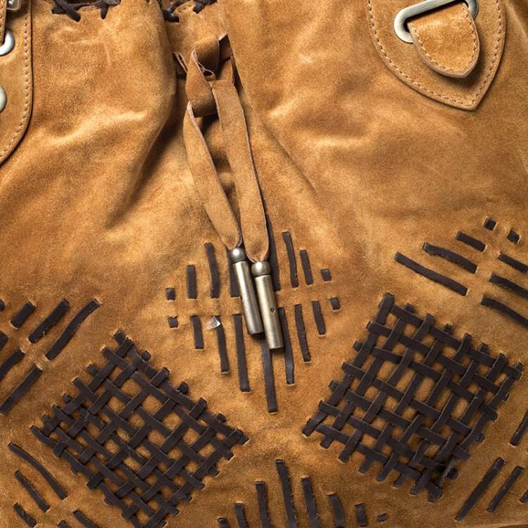 Pre Owned Bally Brown Suede and Leather Shopper Tote 