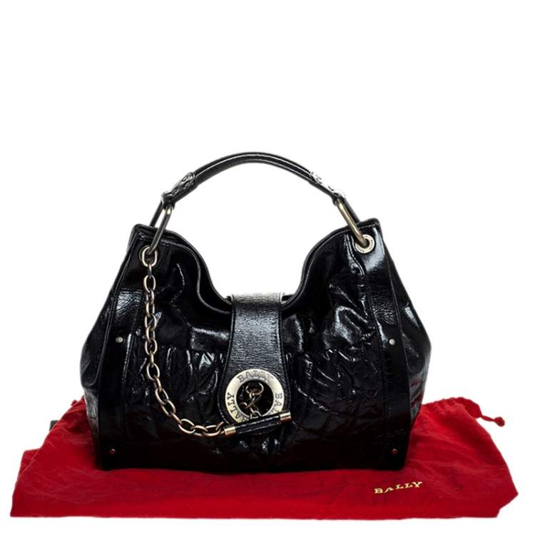 Pre Owned Bally Black Leather Meg T Shoulder Bag 