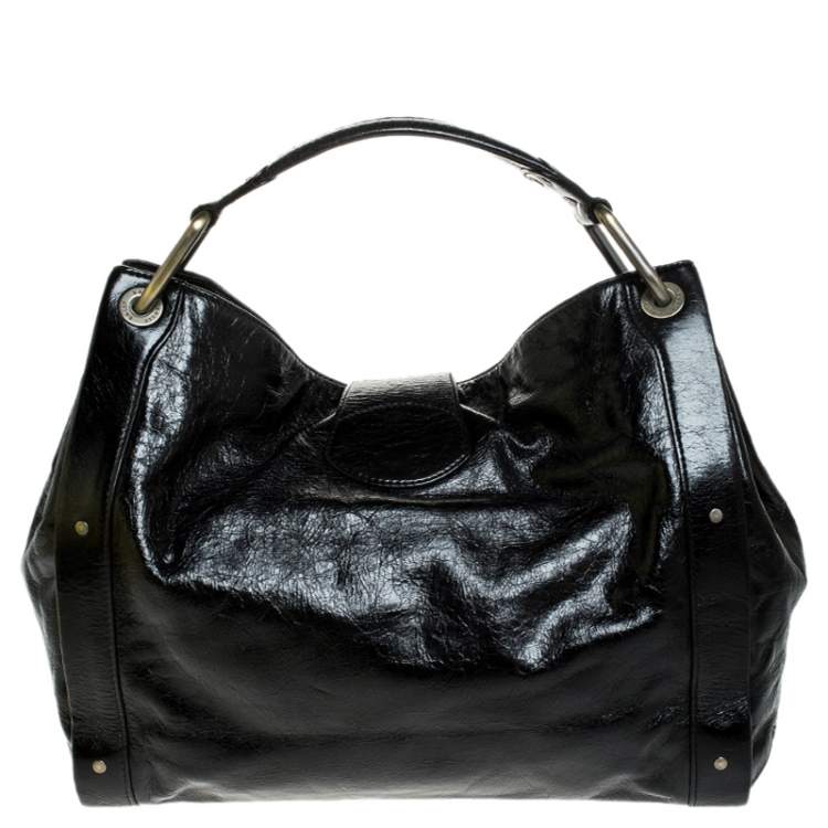 Pre Owned Bally Black Leather Meg T Shoulder Bag 
