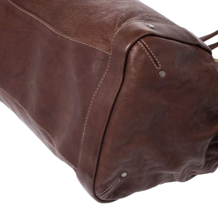 Pre Owned Bally Brown Leather Chain Shoulder Bag