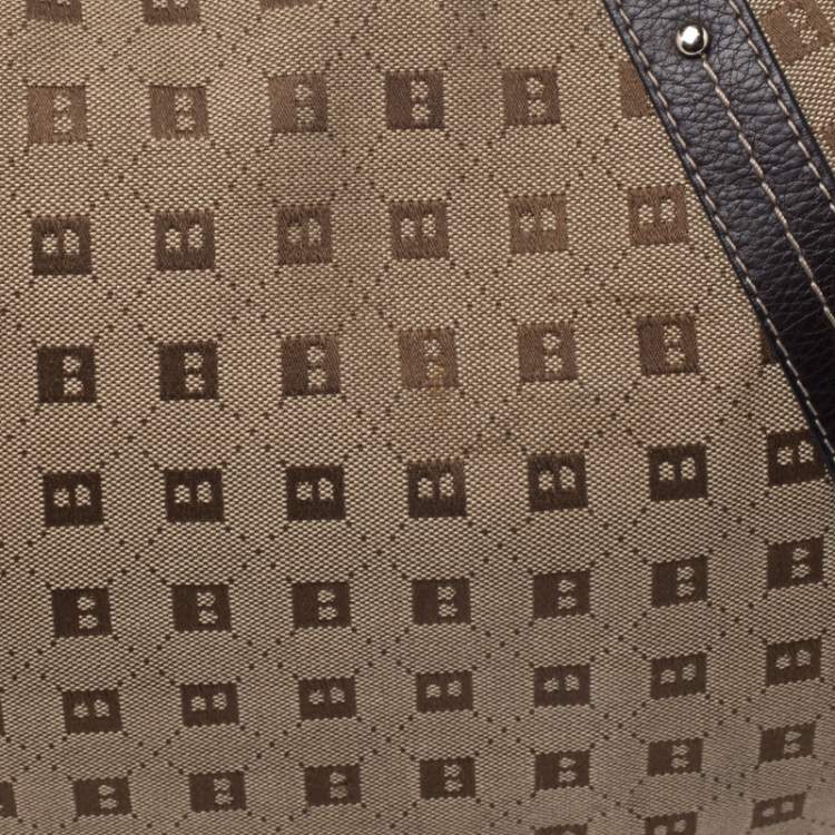 Pre Owned Bally Beige/Brown Canvas and Leather Hobo 