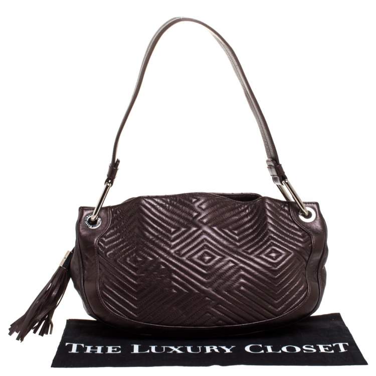 Pre Owned Bally Brown Leather Drawstring Shoulder Bag