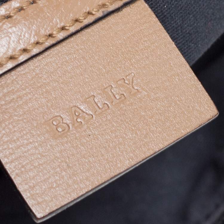 Pre Owned Bally Black/Beige Nylon and Leather Baguette Bag