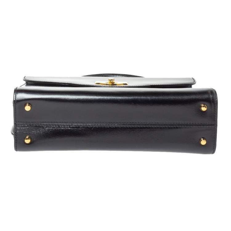 Pre Owned Bally Black Leather Vintage Top Handle Bag