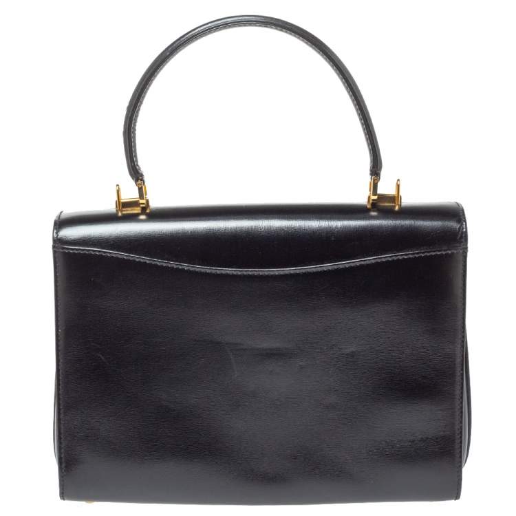 Pre Owned Bally Black Leather Vintage Top Handle Bag